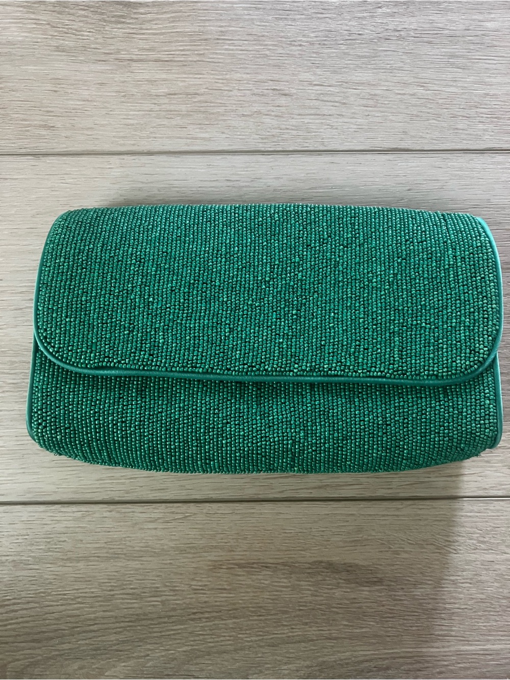 J. Crew Emerald Green Beaded Florence Convertible Clutch/Crossbody